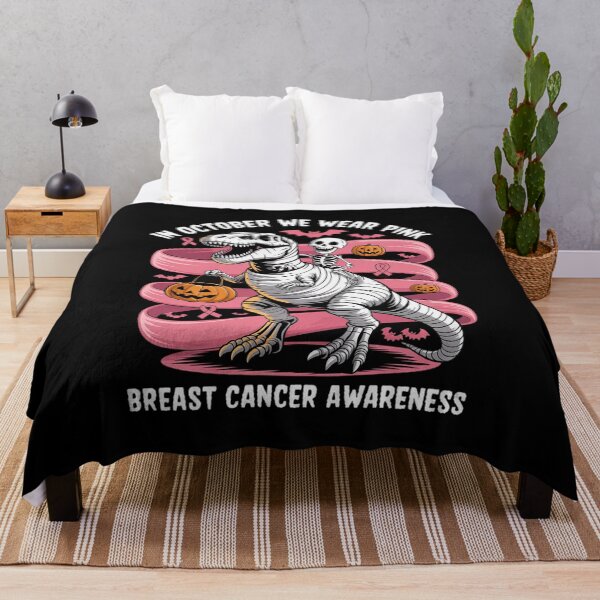 Item preview, in October We Wear Pink Dinosaur Skeleton Breast Cancer designed and sold by Sandrhaus.