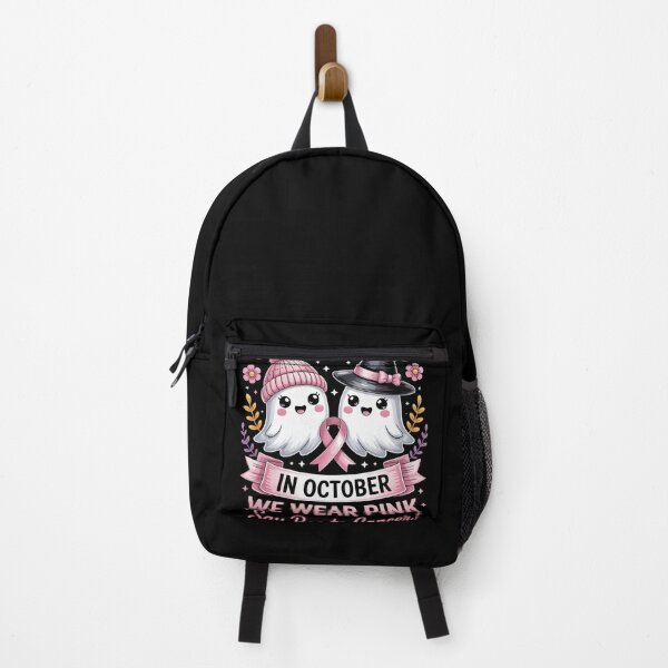 Item preview, in October We Wear Pink Ghost Witch Breast Cancer Awareness designed and sold by Sandrhaus.