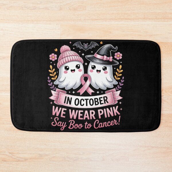 Item preview, in October We Wear Pink Ghost Witch Breast Cancer Awareness designed and sold by Sandrhaus.