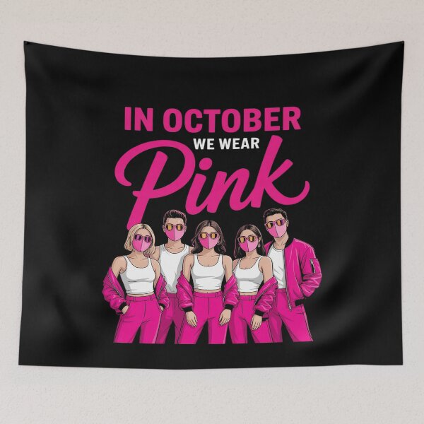 Item preview, In October We Wear Pink Horror Breast Cancer Awareness designed and sold by Sandrhaus.