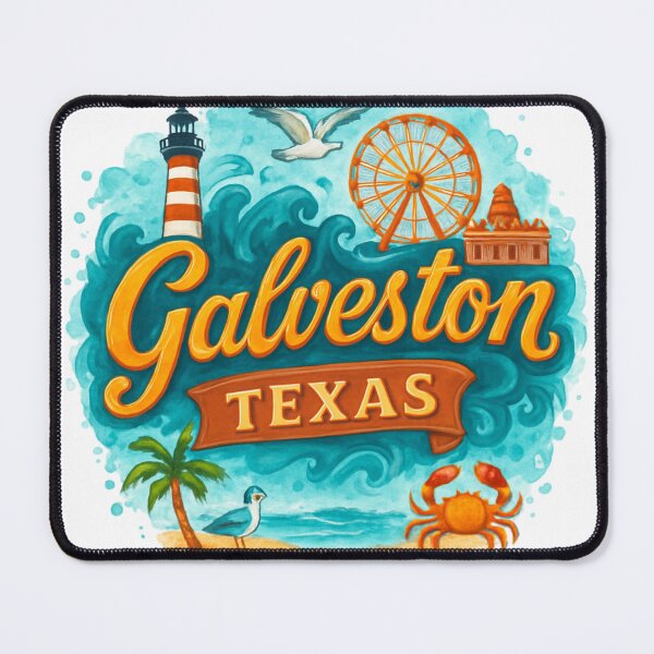 Item preview, Galveston Texas coastal design inspired by The Strand — vintage beach souvenir gift celebrating Gulf Coast charm. designed and sold by DESTINATIONS DECAL.