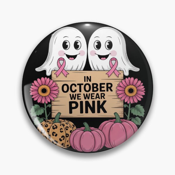 Item preview, in October We Wear Pink Shirt Ghost Breast Cancer Awareness designed and sold by Sandrhaus.