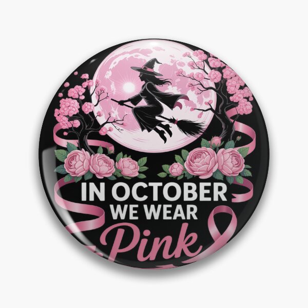 Item preview, in October We Wear Pink Witch Halloween Breast Cancer designed and sold by Sandrhaus.