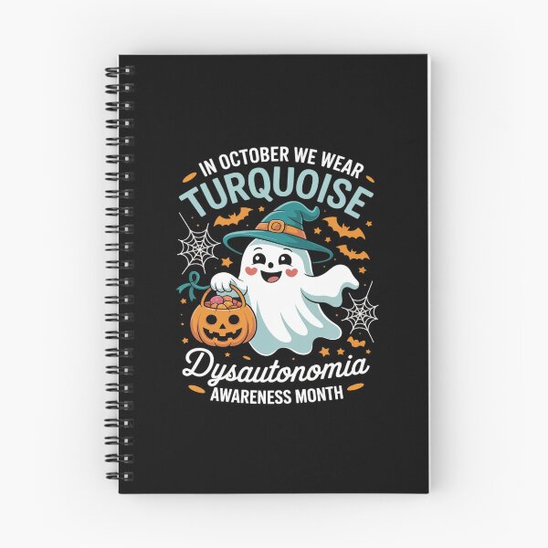 Item preview, In October We Wear Turquoise Dysautonomia Awareness Ghost designed and sold by Sandrhaus.
