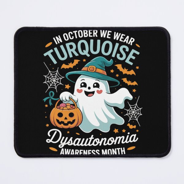 Item preview, In October We Wear Turquoise Dysautonomia Awareness Ghost designed and sold by Sandrhaus.