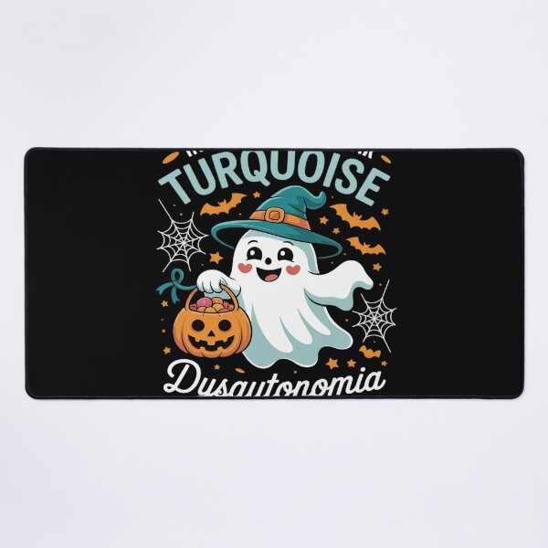 Item preview, In October We Wear Turquoise Dysautonomia Awareness Ghost designed and sold by Sandrhaus.