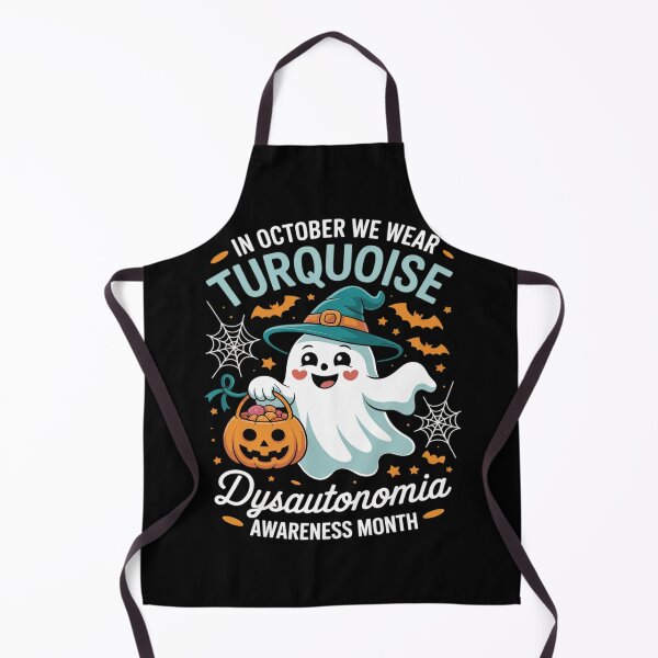 Item preview, In October We Wear Turquoise Dysautonomia Awareness Ghost designed and sold by Sandrhaus.