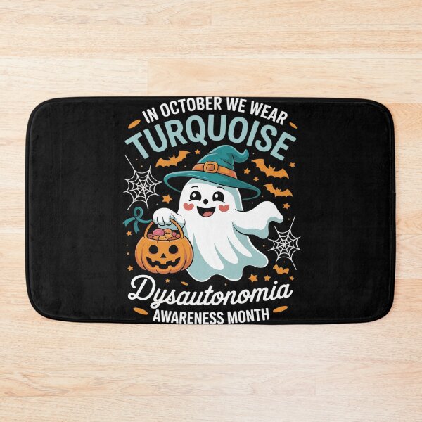 Item preview, In October We Wear Turquoise Dysautonomia Awareness Ghost designed and sold by Sandrhaus.