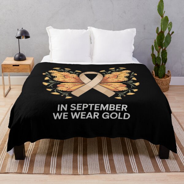 Item preview, in September We Wear Gold Childhood Cancer Floral Butterfly designed and sold by Sandrhaus.