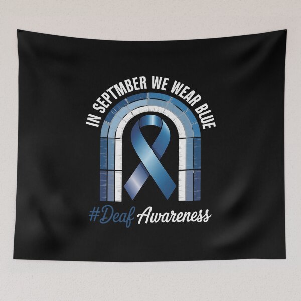 Item preview, in September, We Wear Blue Deaf Awareness Month Blue Ribbon designed and sold by ryukaizox1.