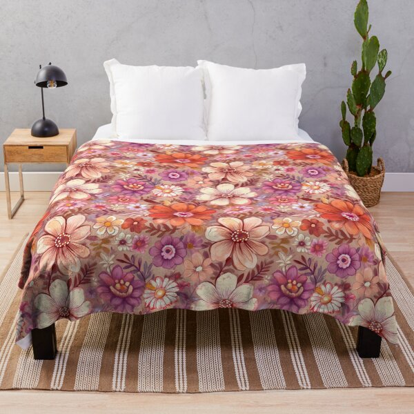 Item preview, Cool floral retro 60s 70s, earth tones blend seamlessly designed and sold by Clara Fruggeri.