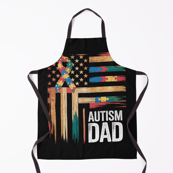 Item preview, Proud Autism Dad Puzzle Piece Ribbon US American Flag designed and sold by procionartss.