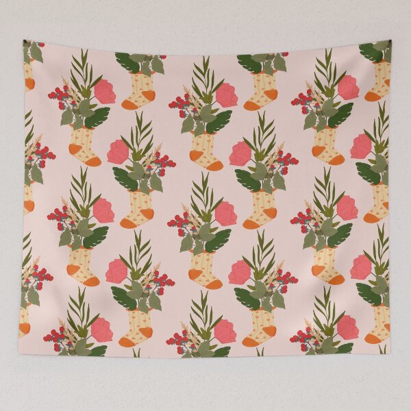 Item preview, Whimsical Floral Stocking Pattern (Flowers, Leaves & Berries) designed and sold by Dintheo.