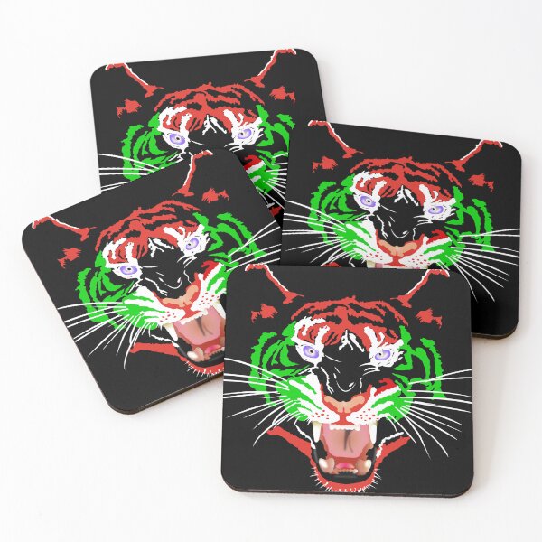 Item preview, MULTICOLOR TIGER FOR BLACK BACKGROUND designed and sold by Tropic Wear Collection.
