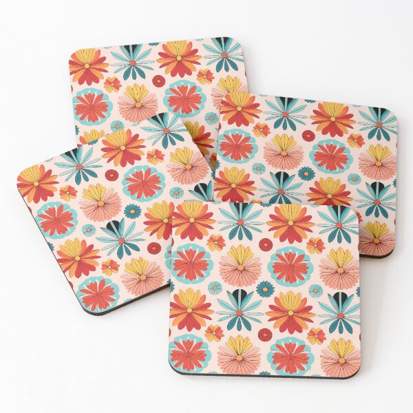 Item preview, boho floral retro pattern design print designed and sold by Clara Fruggeri.