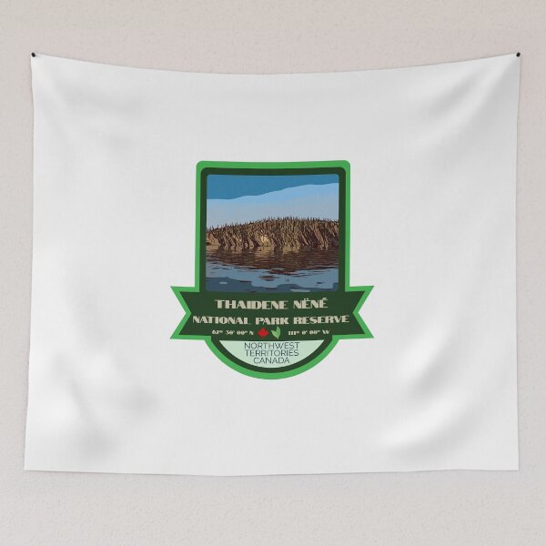 Item preview, Thaidene Nëné National Park Reserve Vintage Retro Sticker – Canada National Park Badge Design designed and sold by RouseDesigns.