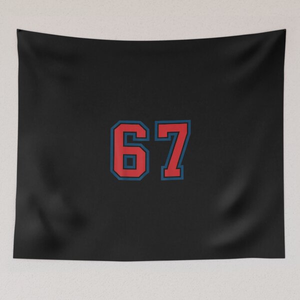 Item preview, Red And Blue Sports Number 67 Jersey Uniform Player Fan designed and sold by grumpzara.