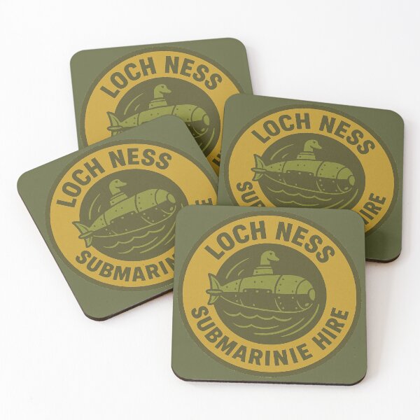 Item preview, Loch Ness Submarine Hire – Retro Nessie Submarine Badge Design designed and sold by Motor-Supplies.