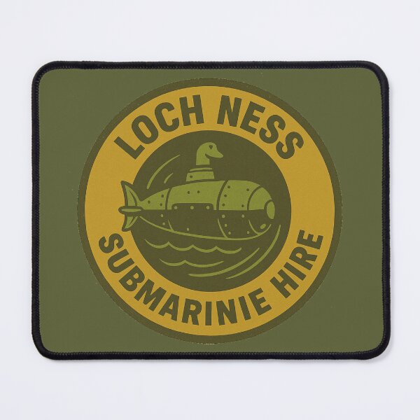 Item preview, Loch Ness Submarine Hire – Retro Nessie Submarine Badge Design designed and sold by Motor-Supplies.