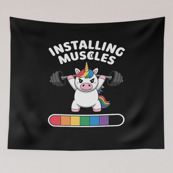Item preview, Installing Muscles - Unicorn Gym designed and sold by Rotasiin.