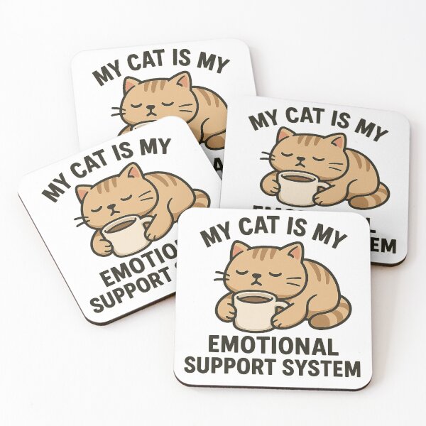 Item preview, My Cat Is My Emotional Support System – Kawaii Cozy Support Cat designed and sold by VibeLab_Art.
