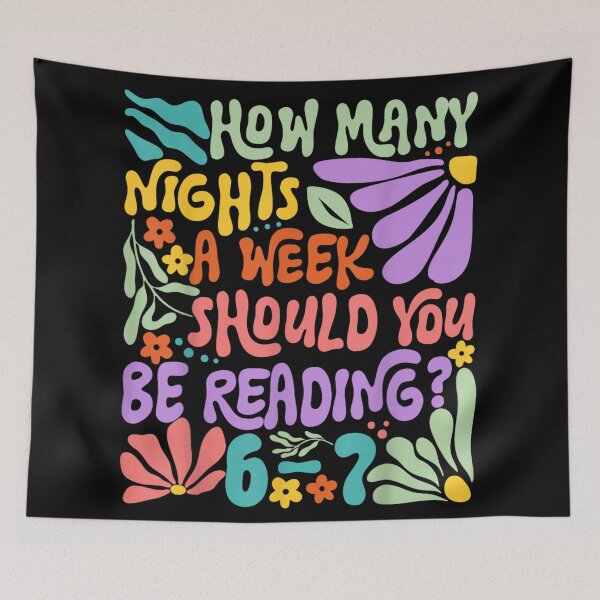 Item preview, Reading Question Flower Art How Many Nights A Week Should You Read designed and sold by PonyRoniku.