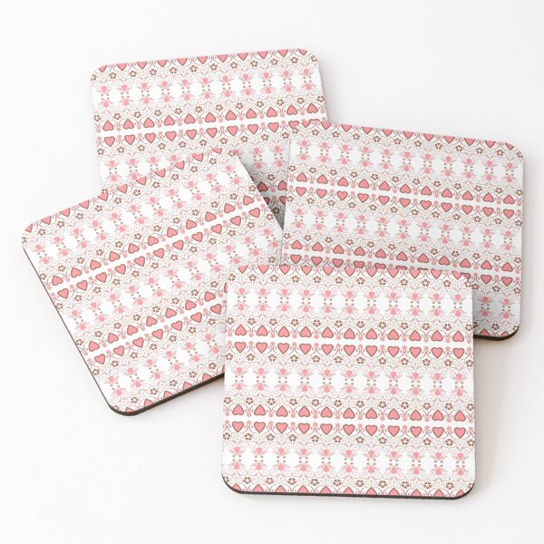 Item preview, Striped pattern with hearts and ornaments retro  designed and sold by fuzzyfox.