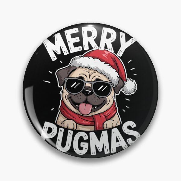 Item preview, Merry Pugmas Christmas Pug Santa Hat Dog Lovers  designed and sold by THagBlue.
