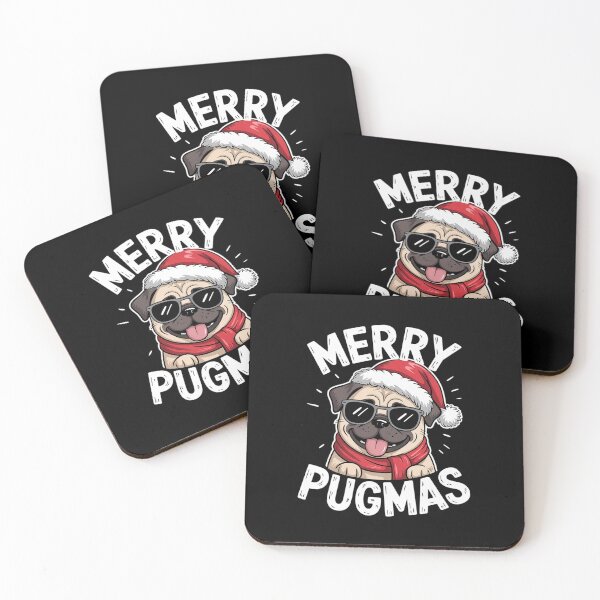 Item preview, Merry Pugmas Christmas Pug Santa Hat Dog Lovers  designed and sold by THagBlue.