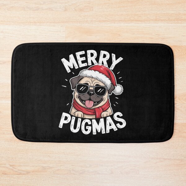 Item preview, Merry Pugmas Christmas Pug Santa Hat Dog Lovers  designed and sold by THagBlue.