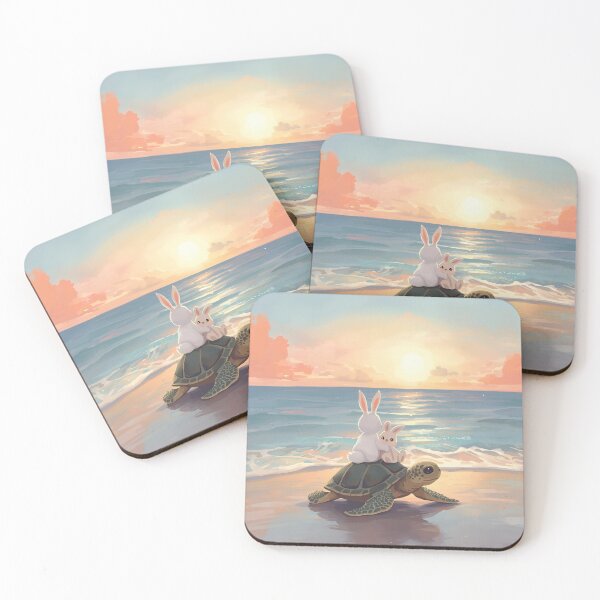 Item preview, Bunny and Turtle Sunset Moment designed and sold by WildlifeWhimsy.
