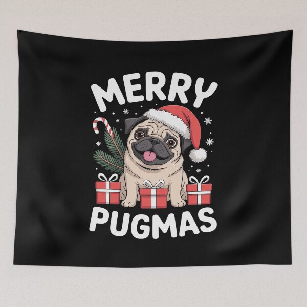 Item preview, Merry PugMas Christmas Santa Pug Dog Xmas Puppy  designed and sold by THagBlue.