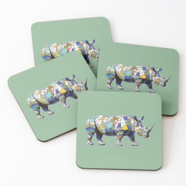 Item preview, rhinoceros mosaic designed and sold by designmari.