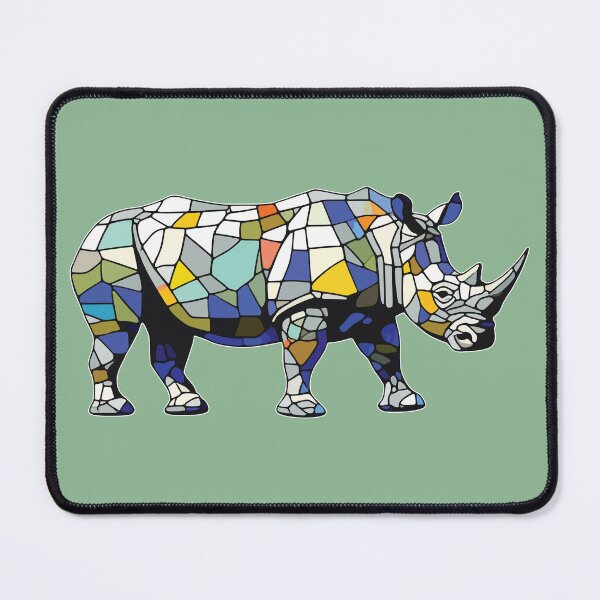 Item preview, rhinoceros mosaic designed and sold by designmari.