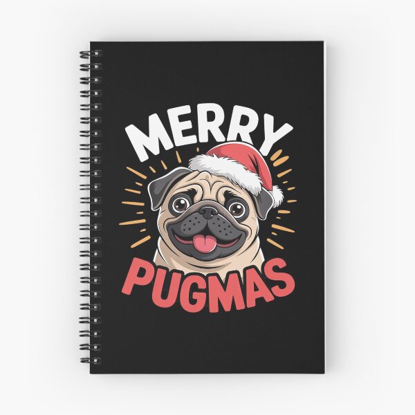 Item preview, Merry Pugmas Pug Dog Santa Hat Christmas  designed and sold by THagBlue.