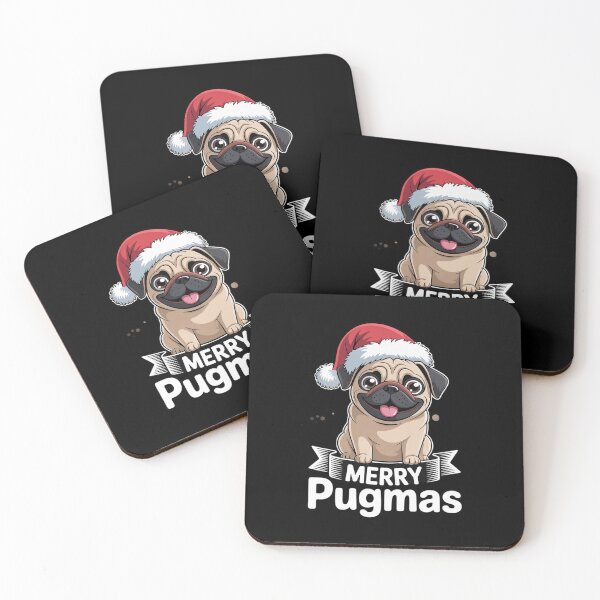 Item preview, Merry Pugmas Pug Dog Santa Hat Christmas  designed and sold by THagBlue.
