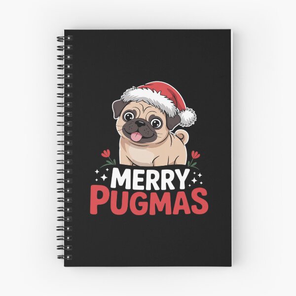 Item preview, Merry Pugmas Pug Dog Santa Hat Christmas designed and sold by THagBlue.