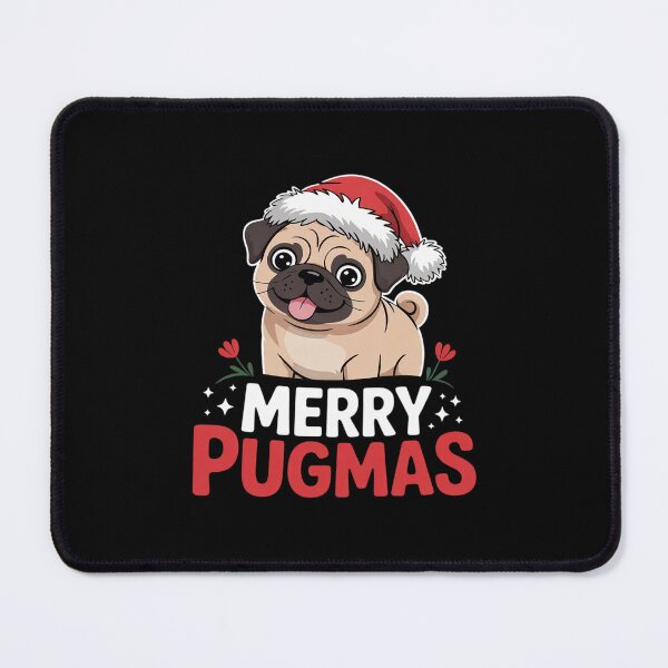 Item preview, Merry Pugmas Pug Dog Santa Hat Christmas designed and sold by THagBlue.