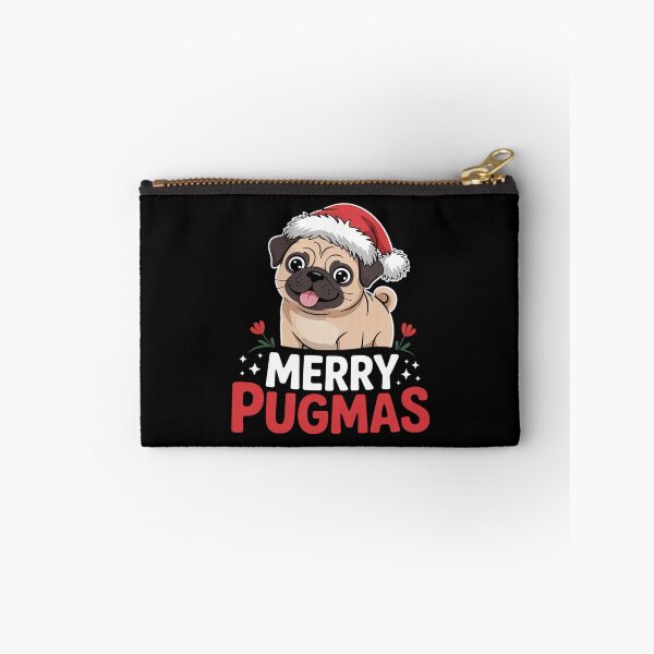 Item preview, Merry Pugmas Pug Dog Santa Hat Christmas designed and sold by THagBlue.