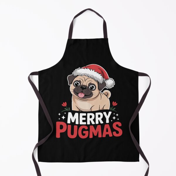 Item preview, Merry Pugmas Pug Dog Santa Hat Christmas designed and sold by THagBlue.