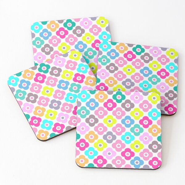 Item preview, Multicolored rustic flower pattern on white  designed and sold by fuzzyfox.