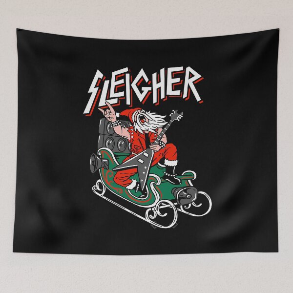 Item preview, ugly christmas sleigher - heavy metal santa designed and sold by JohnnieWilliam3.