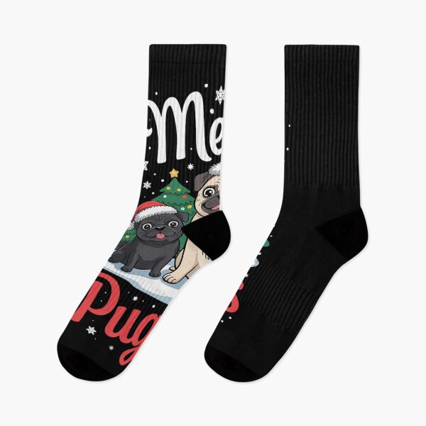 Item preview, Merry Pugmas Santa Reindeer Pug Dog Christmas designed and sold by THagBlue.