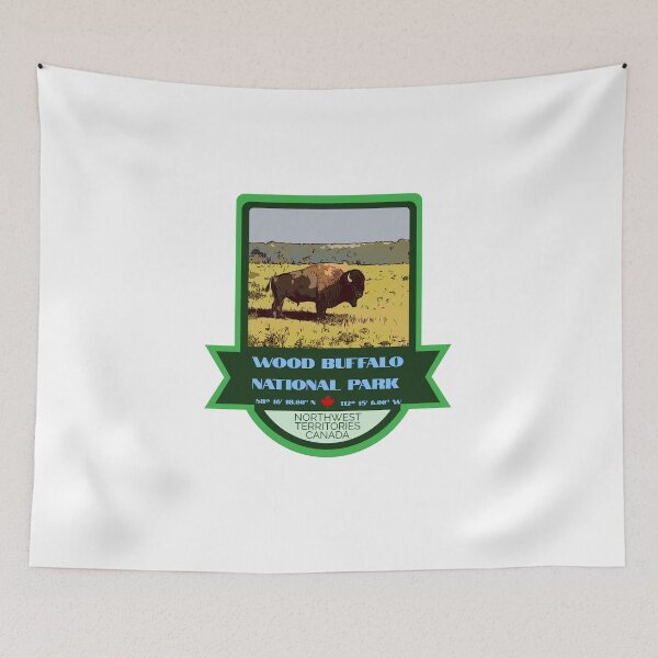 Item preview, Wood Buffalo National Park Vintage Retro Sticker – Canada National Park Badge Design designed and sold by RouseDesigns.
