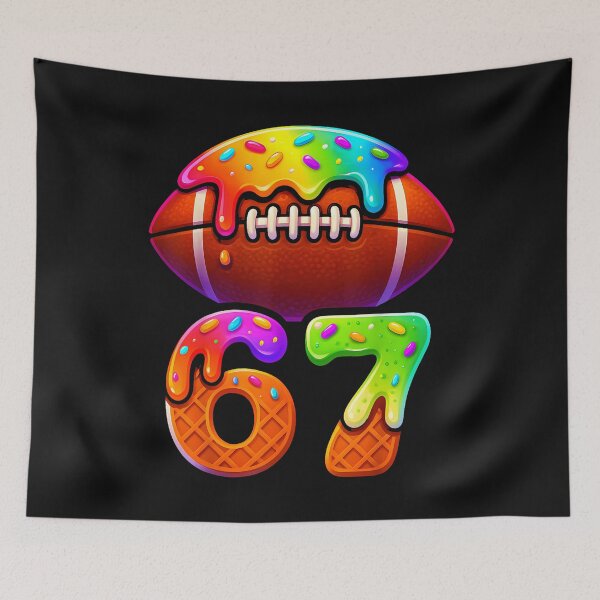 Item preview, 67 Ice Cream Drip Football Gen Alpha Slang Six Seven Meme designed and sold by merlinnears.