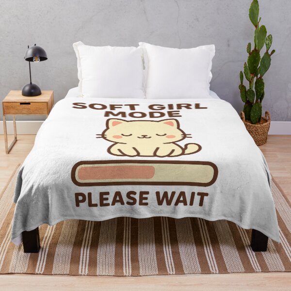 Item preview, Soft Girl Mode – Please Wait – Aesthetic Kawaii Cat designed and sold by VibeLab_Art.