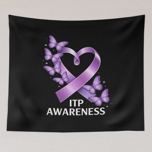 Item preview, ITP Awareness Heart Purple Ribbon Immune Thrombocytopenia designed and sold by velltoons.