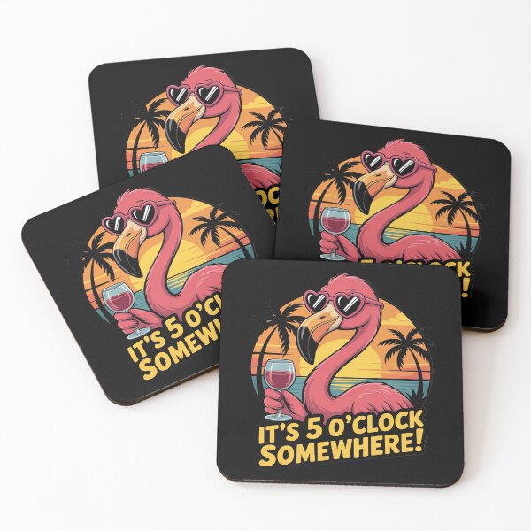 Item preview, It's 5 O'Clock Somewhere Womens Flamingo Wine designed and sold by velltoons.