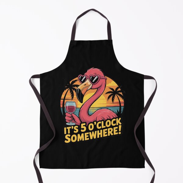 Item preview, It's 5 O'Clock Somewhere Womens Flamingo Wine designed and sold by velltoons.