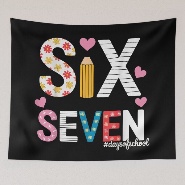 Item preview, SIX SEVEN Floral Design Cute Back to School Day Milestone Gift designed and sold by Altenpendinton.